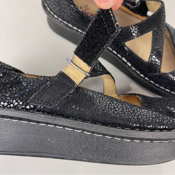 Alegria Dayna Black Dottie Mary Jane Shoes Women's Size 40 Leather Comfort Shoes - Picture 5 of 9